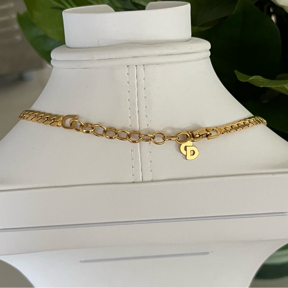 Christian Dior Necklace Gold Plate Pearl Oval Crystals Teardrop Designer Vintage - Picture 7 of 17